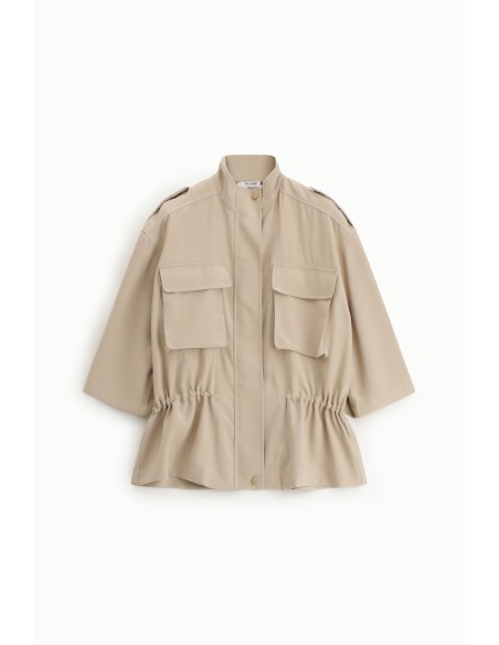 Parka Short Front Pockets Wide Sleeves Please