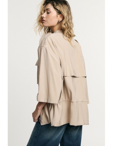 Parka Short Front Pockets Wide Sleeves Please