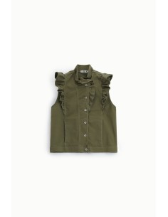 Mouwloos gilet met ruches aan de voorkant Please 2