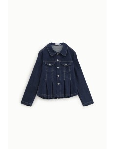 Veste en jean avec plis et boutons sur le devant Please 2