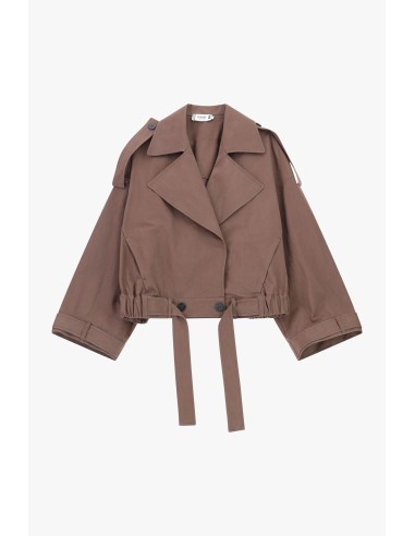 Parka courte à double boutonnage avec ceinture Please