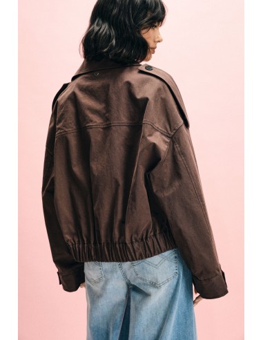 Parka courte à double boutonnage avec ceinture Please
