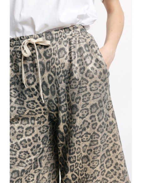 Bermuda avec imprimé animalier et cordon de serrage SVP