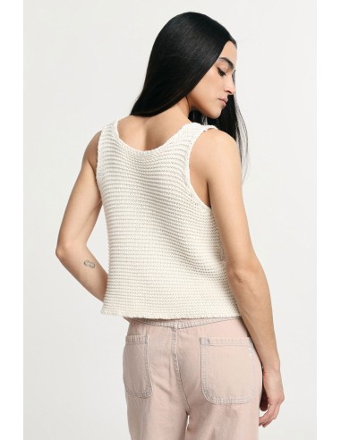 Top en maille à col en V avec détails perforés Please