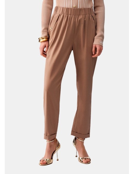 Slim-fit broek met omslag van Liu Jo