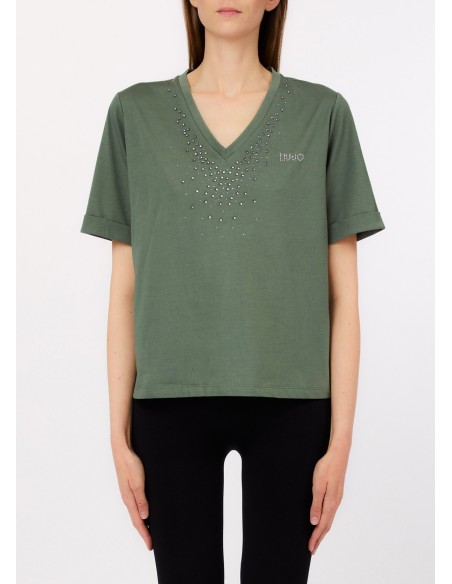 T-shirt met strass van Liu Jo