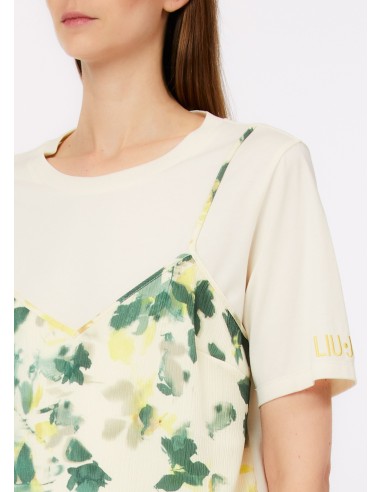 Liu Jo T-Shirt With Floral Patterned Top