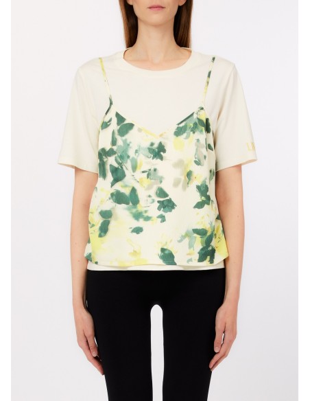 Liu Jo T-Shirt With Floral Patterned Top