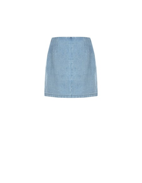 Minijupe trapèze en denim avec fil lurex effet pailleté Rinascimento