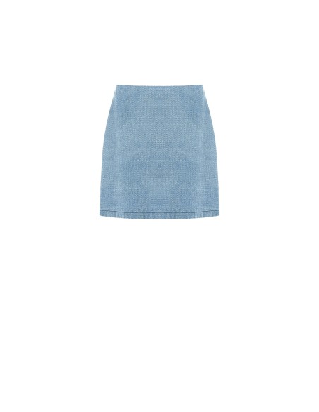 Minijupe trapèze en denim avec fil lurex effet pailleté Rinascimento