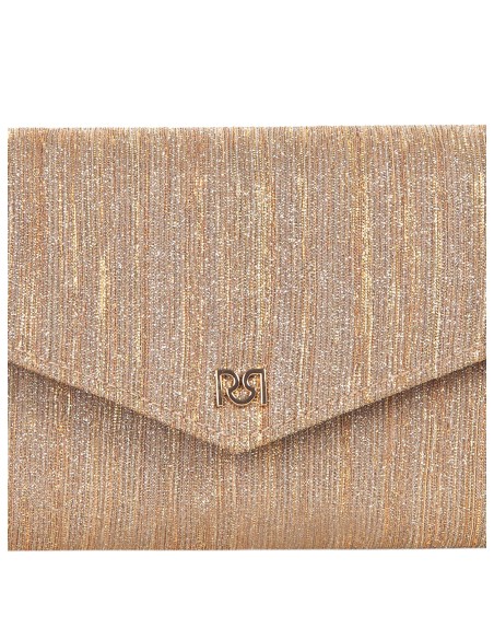 Pochette rigide effet lamé pailleté avec bandoulière chaîne intérieure Rinascimento