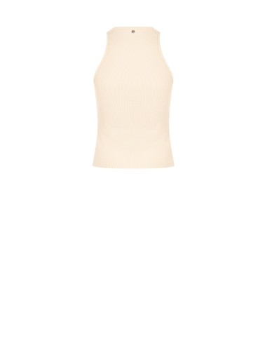 Top ajusté en mélange de coton côtelé avec strass Rinascimento