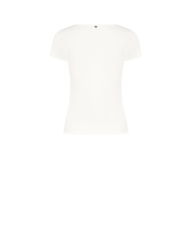 T-shirt ajusté en mélange de viscose avec encolure en V froncée Rinascimento