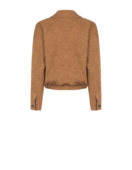 Blouson bomber en similicuir velours dégradé avec maxi-poches Rinascimento