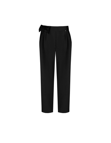 Pantalon cigarette en mélange de viscose avec nœud à la taille et élastique au dos Rinascimento
