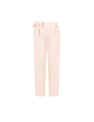 Pantalon cigarette en mélange de viscose avec nœud à la taille et élastique au dos Rinascimento