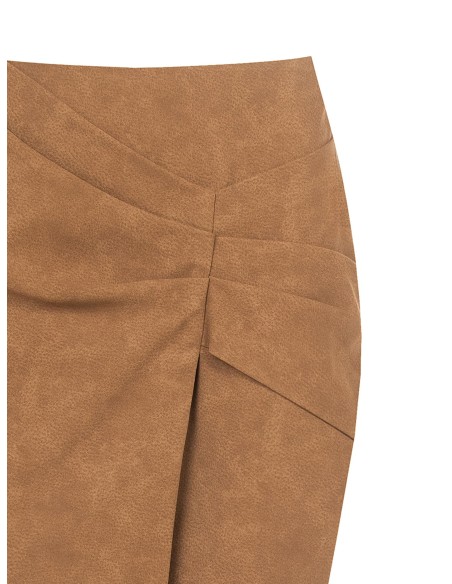 Jupe crayon portefeuille en imitation daim dégradé Rinascimento
