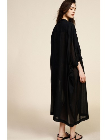 Robe midi à manches trois quarts, broderie florale Dixie