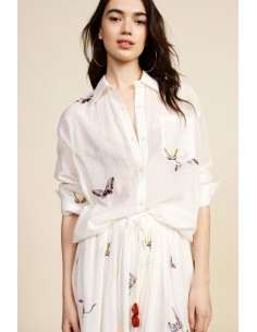 Chemise large avec imprimé papillon et poche Dixie