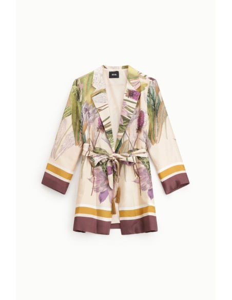 Blazer à imprimé floral avec ceinture à la taille Dixie