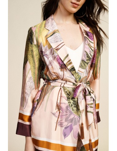 Dixie blazer met bloemenprint en tailleceintuur