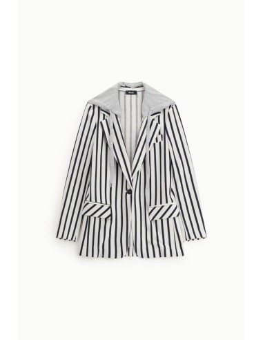 Blazer rayé à capuche et fermeture à boutons Dixie