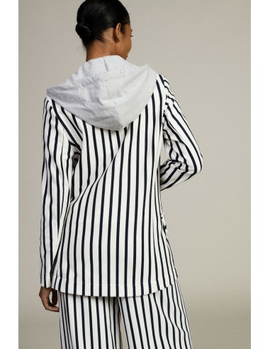 Blazer rayé à capuche et fermeture à boutons Dixie