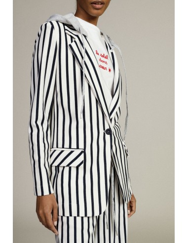 Blazer rayé à capuche et fermeture à boutons Dixie