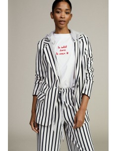 Blazer rayé à capuche et fermeture à boutons Dixie