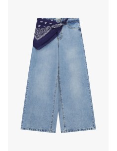 Wijde pijp-jeans met bedrukte sjaal Dixie