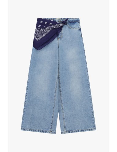 Jean large avec foulard imprimé Dixie