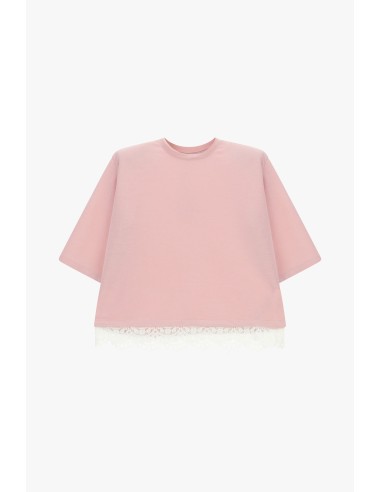 Dixie T-shirt met korte mouwen en kanten rand