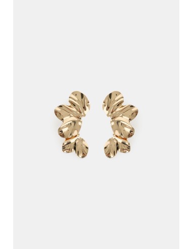 Boucles d’oreilles asymétriques effet feuille plissée Dixie