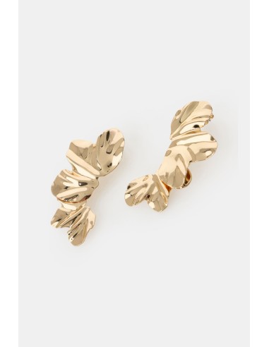 Boucles d’oreilles asymétriques effet feuille plissée Dixie