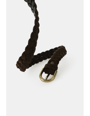 Ceinture tressée à boucle en métal mat Dixie