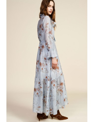 Robe longue à imprimé floral et col à nœud Dixie