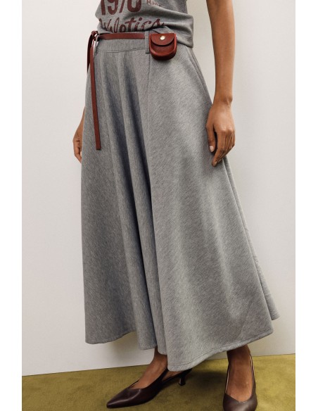 Jupe midi plissée avec ceinture et mini-sac Dixie