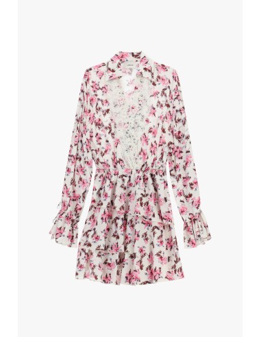 Robe courte à motif floral avec dentelle Dixie
