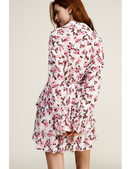 Korte jurk met bloemenmotief en kant Dixie