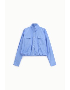 Cropped shirt met borstzakken en hoge kraag Dixie 2