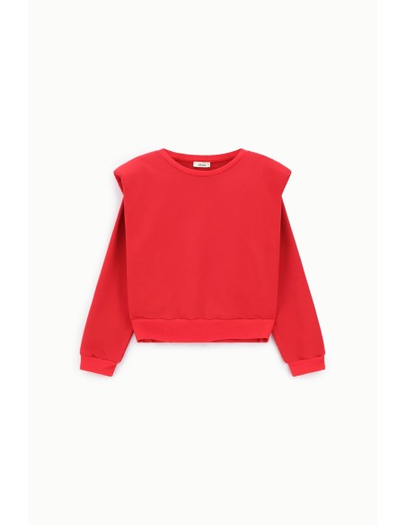 Sweat-shirt à col rond, épaules structurées, ourlet élastiqué Dixie