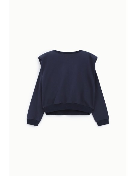 Sweat-shirt à col rond, épaules structurées, ourlet élastiqué Dixie