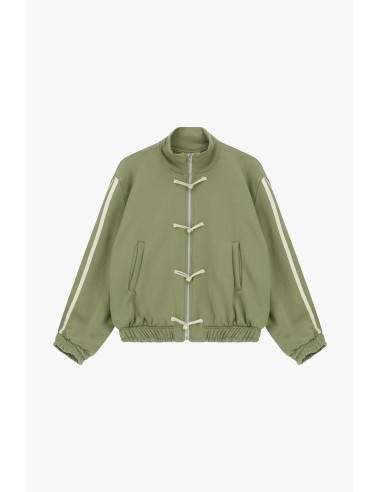 Sweat-shirt zippé sur le devant avec liens décoratifs Dixie