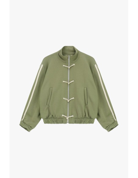 Sweat-shirt zippé sur le devant avec liens décoratifs Dixie
