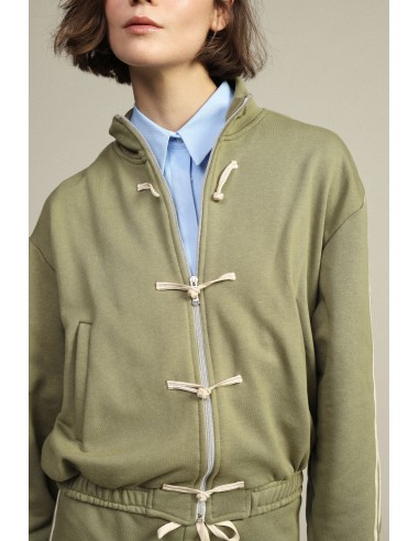 Sweat-shirt zippé sur le devant avec liens décoratifs Dixie