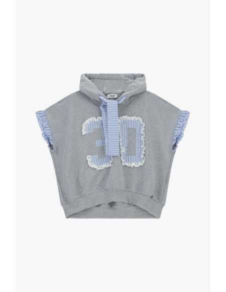 Sweat à capuche sans manches avec détails volantés Dixie