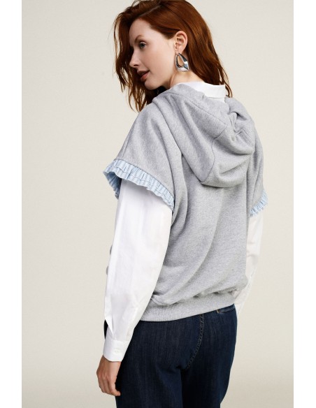 Sweat à capuche sans manches avec détails volantés Dixie