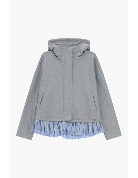 Dixie hoodie met geplooide volant