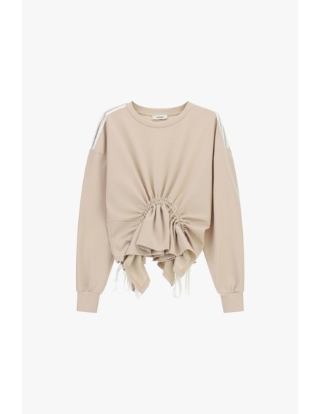 Dixie sweater zonder capuchon met verstelbare rimpelingen