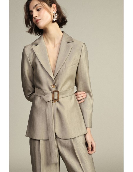 Veste-chemise avec ceinture et fente latérale Dixie